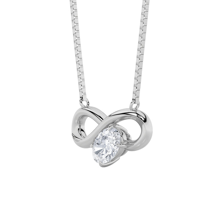 0.5CTW Oval Shaped Lab Grown Diamond (G/VS) Necklace in Silver