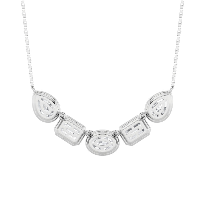 2.5Cttw Oval Shaped Lab Grown Diamond (F/VS) FiveStone Necklace in 14K Gold