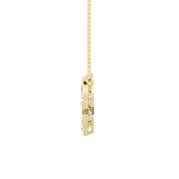 2.5Cttw Oval Shaped Lab Grown Diamond (F/VS) FiveStone Necklace in 14K Gold