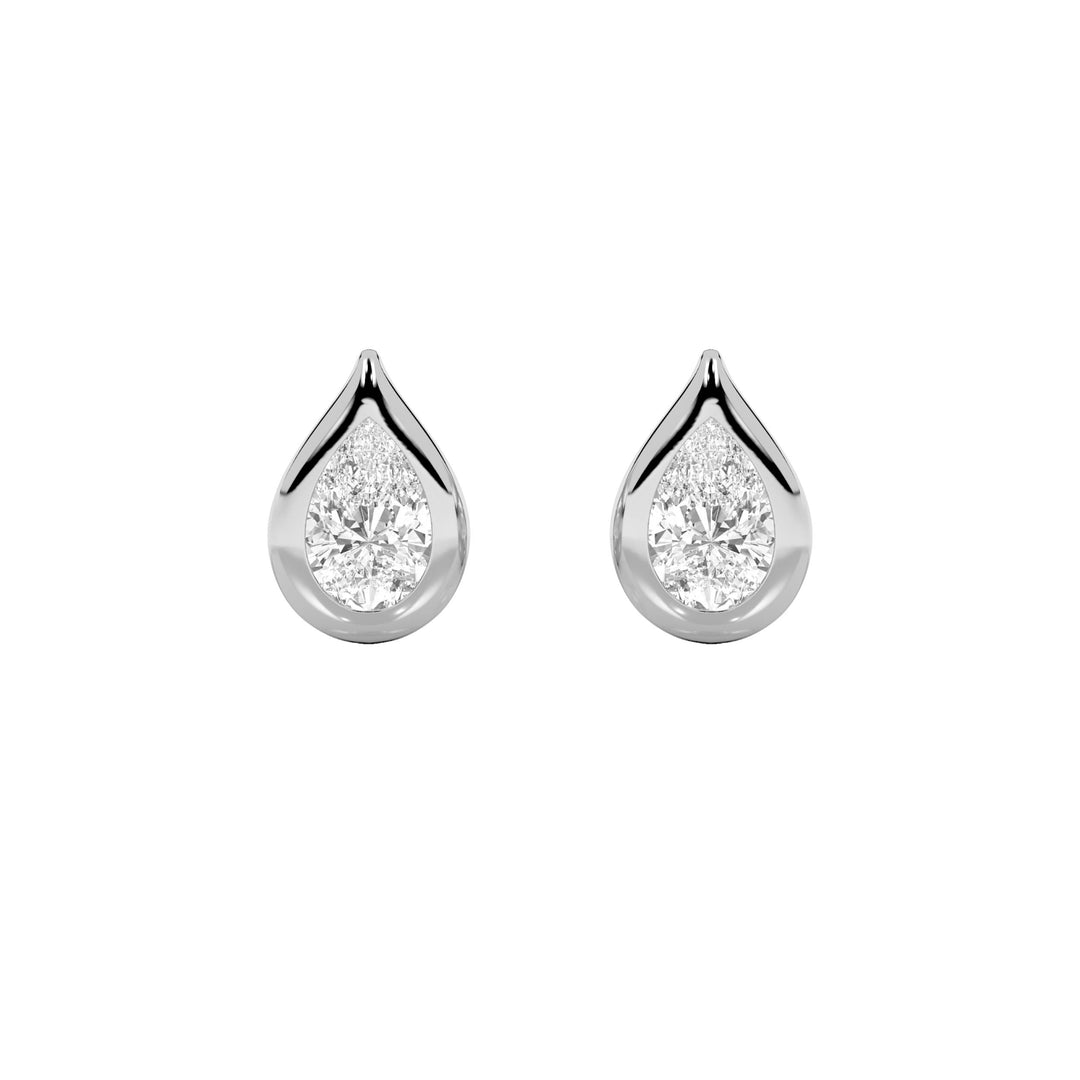 2CTW Pear Shaped Lab Grown Diamond (F/VS) Stud Earrings in 14K Gold