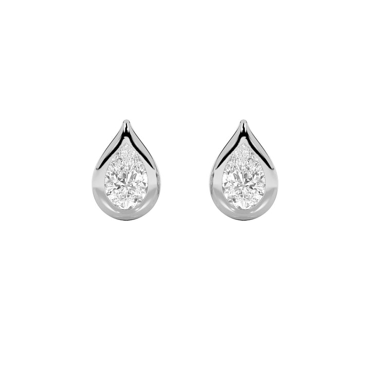 2CTW Pear Shaped Lab Grown Diamond (F/VS) Stud Earrings in 14K Gold
