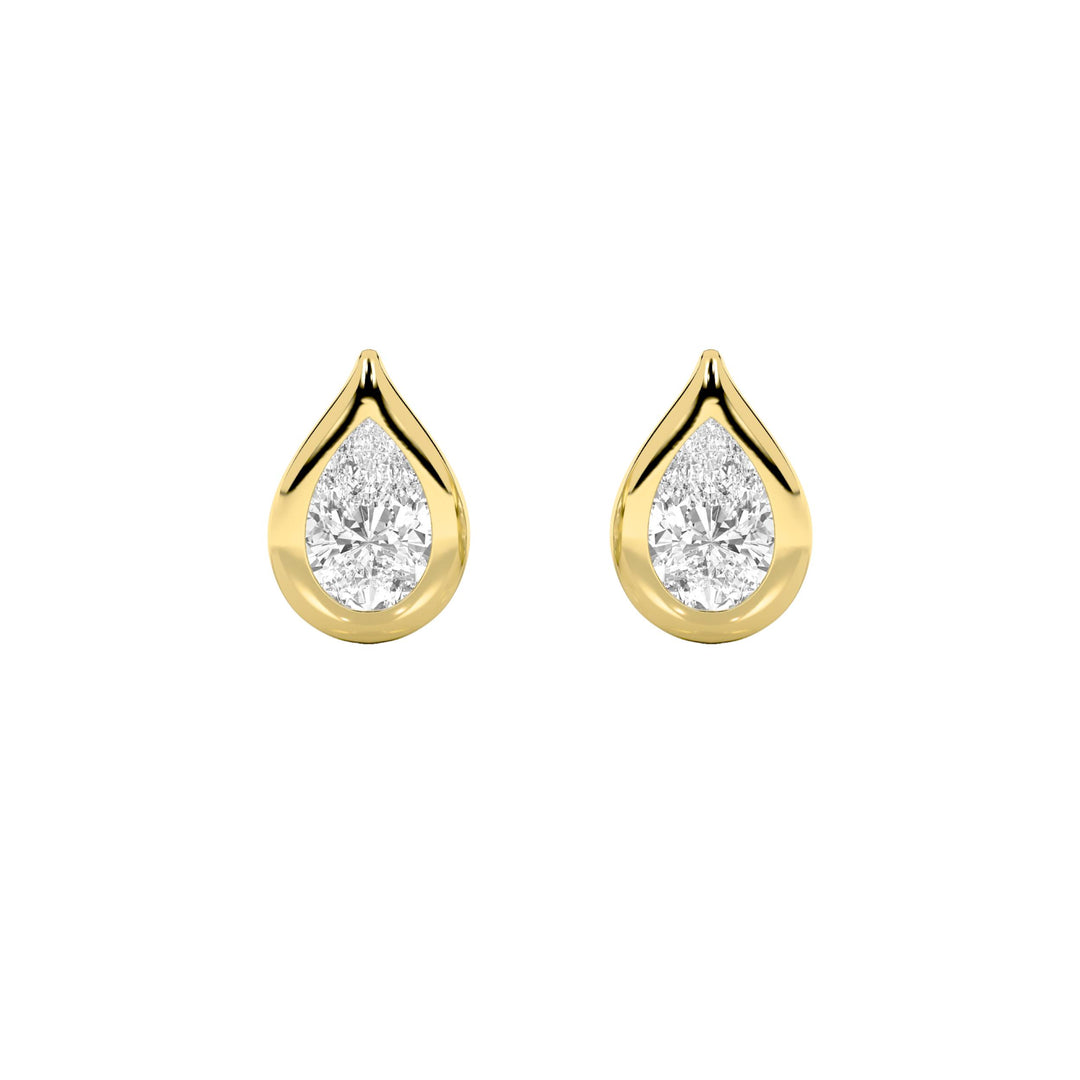 2CTW Pear Shaped Lab Grown Diamond (F/VS) Stud Earrings in 14K Gold