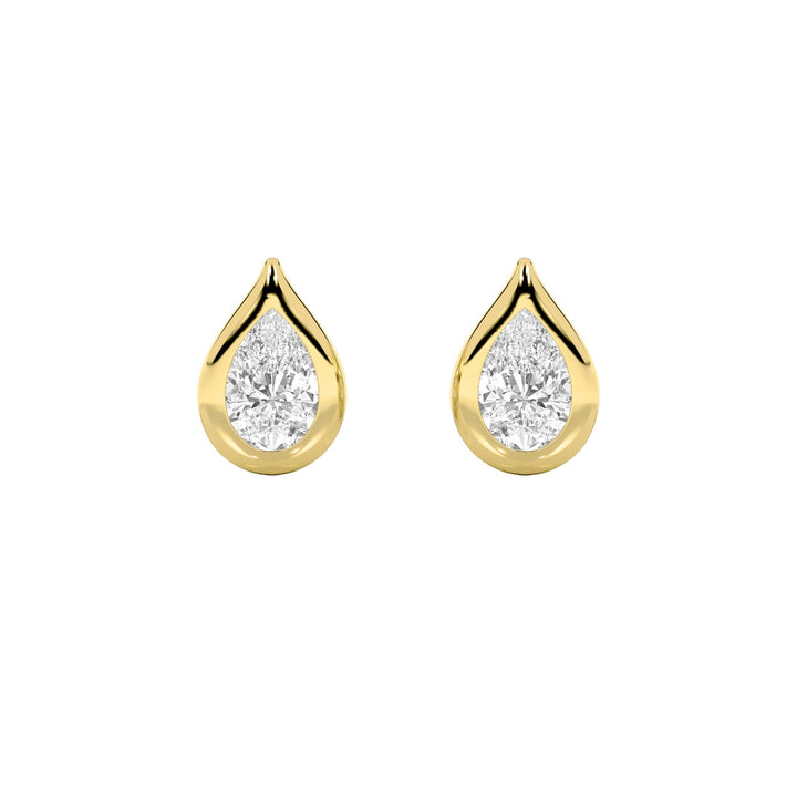 2CTW Pear Shaped Lab Grown Diamond (F/VS) Stud Earrings in 14K Gold