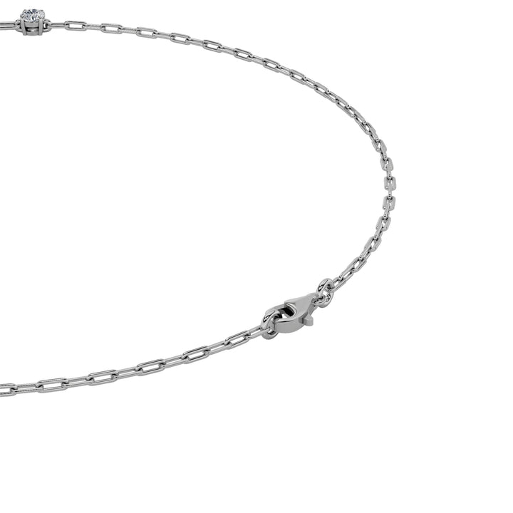 4Cttw Emerald, Pear, Oval and Round Shaped Lab Grown Diamond (F/VS) Station Necklace in 14K Gold
