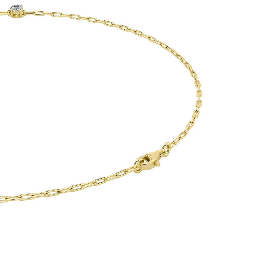 4Cttw Emerald, Pear, Oval and Round Shaped Lab Grown Diamond (F/VS) Station Necklace in 14K Gold