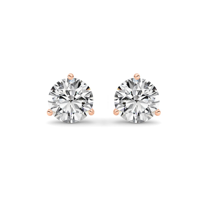 3.5CTW Round Shaped Lab Grown Diamond (F/VS) Earring in 14K Rose Gold