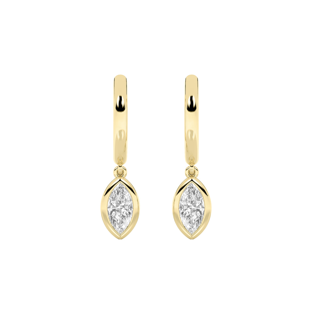 0.6CTW Marquise Shaped Lab Grown Diamond (F/VS) Dangle Earrings in 14K Gold