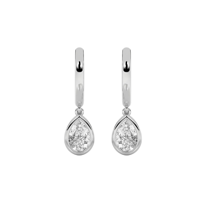 1CTW Pear Shaped Lab Grown Diamond (F/VS) Dangle Earrings in 14K Gold