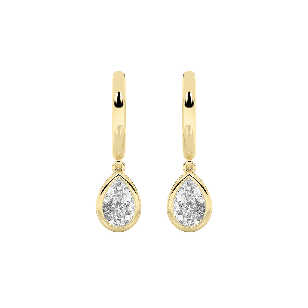 1CTW Pear Shaped Lab Grown Diamond (F/VS) Dangle Earrings in 14K Gold