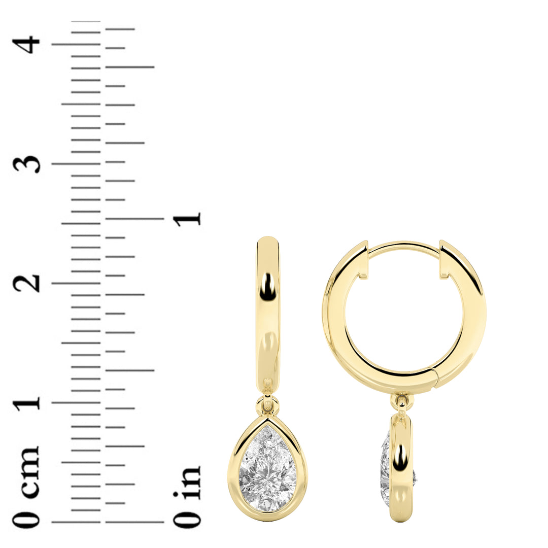 1CTW Pear Shaped Lab Grown Diamond (F/VS) Dangle Earrings in 14K Gold