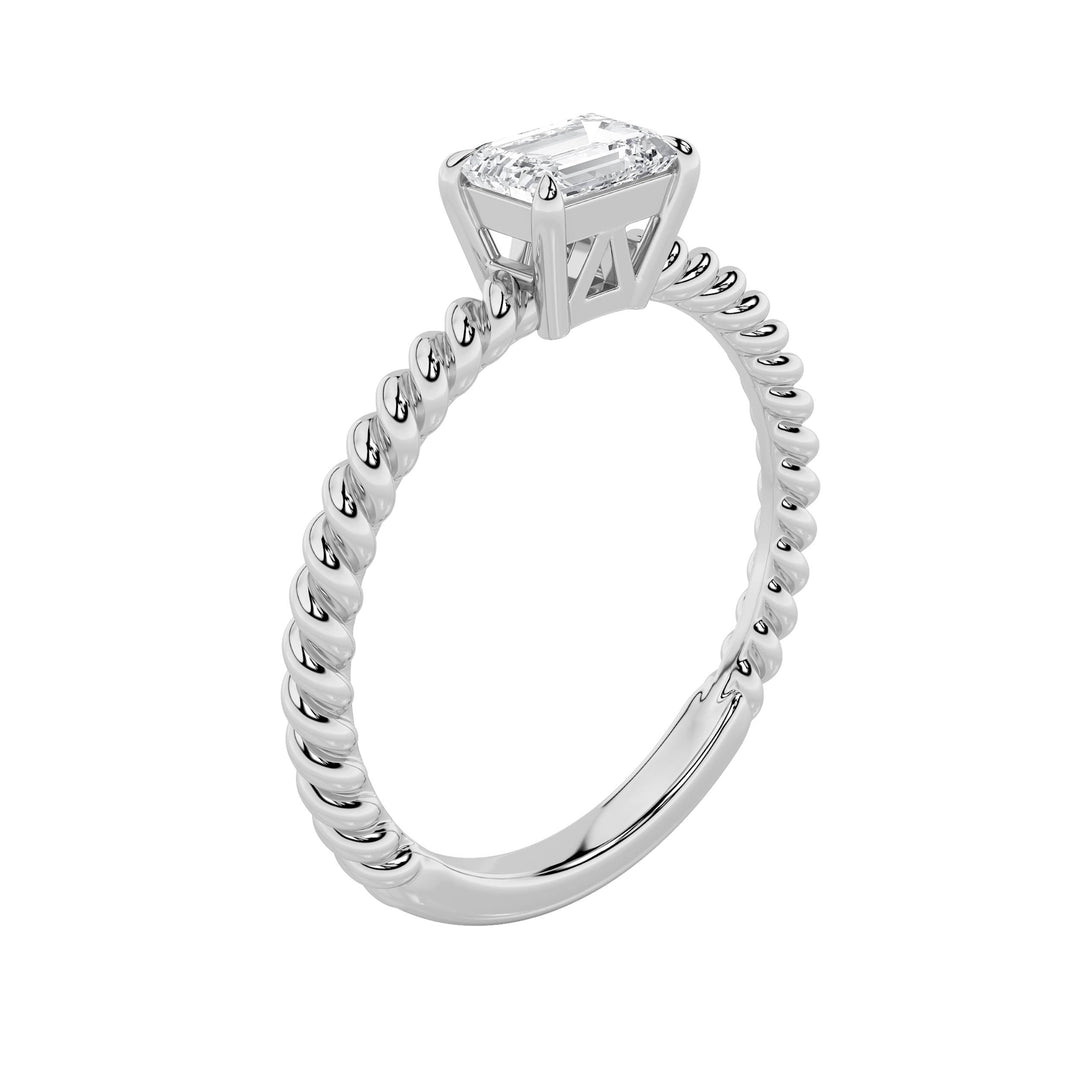 0.5CTW Emerald Shaped Lab Grown Diamond (F/VS) Petite Solitaire Engagement RING in 14K Gold