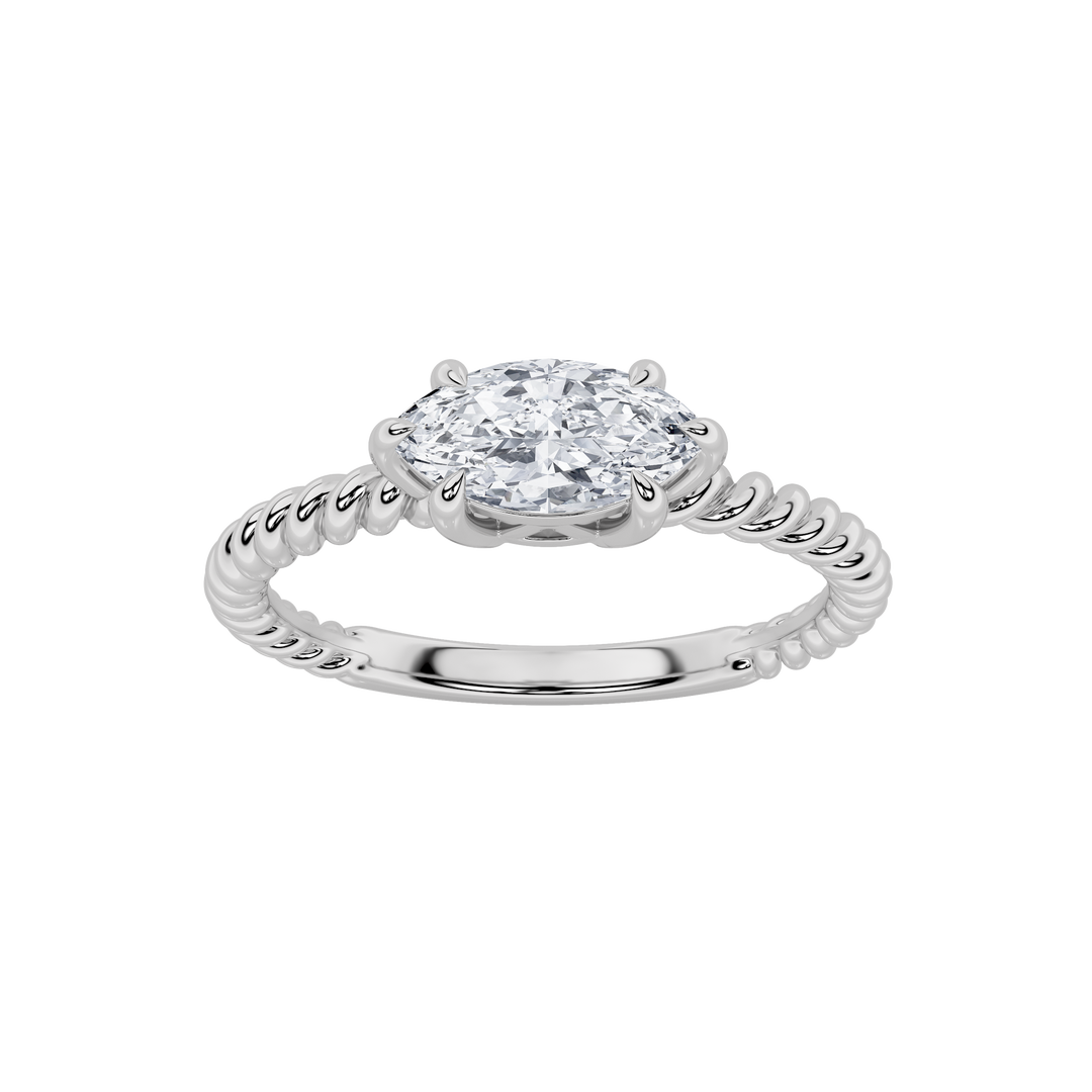 14K White Gold 0.5ct Lab Diamond Solitaire Ring