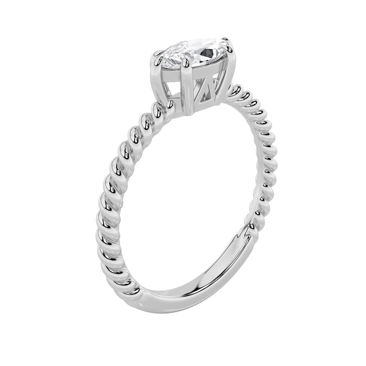0.5CTW Marquise Shaped Lab Grown Diamond (F/VS) Petite Solitaire Engagement RING in 14K Gold