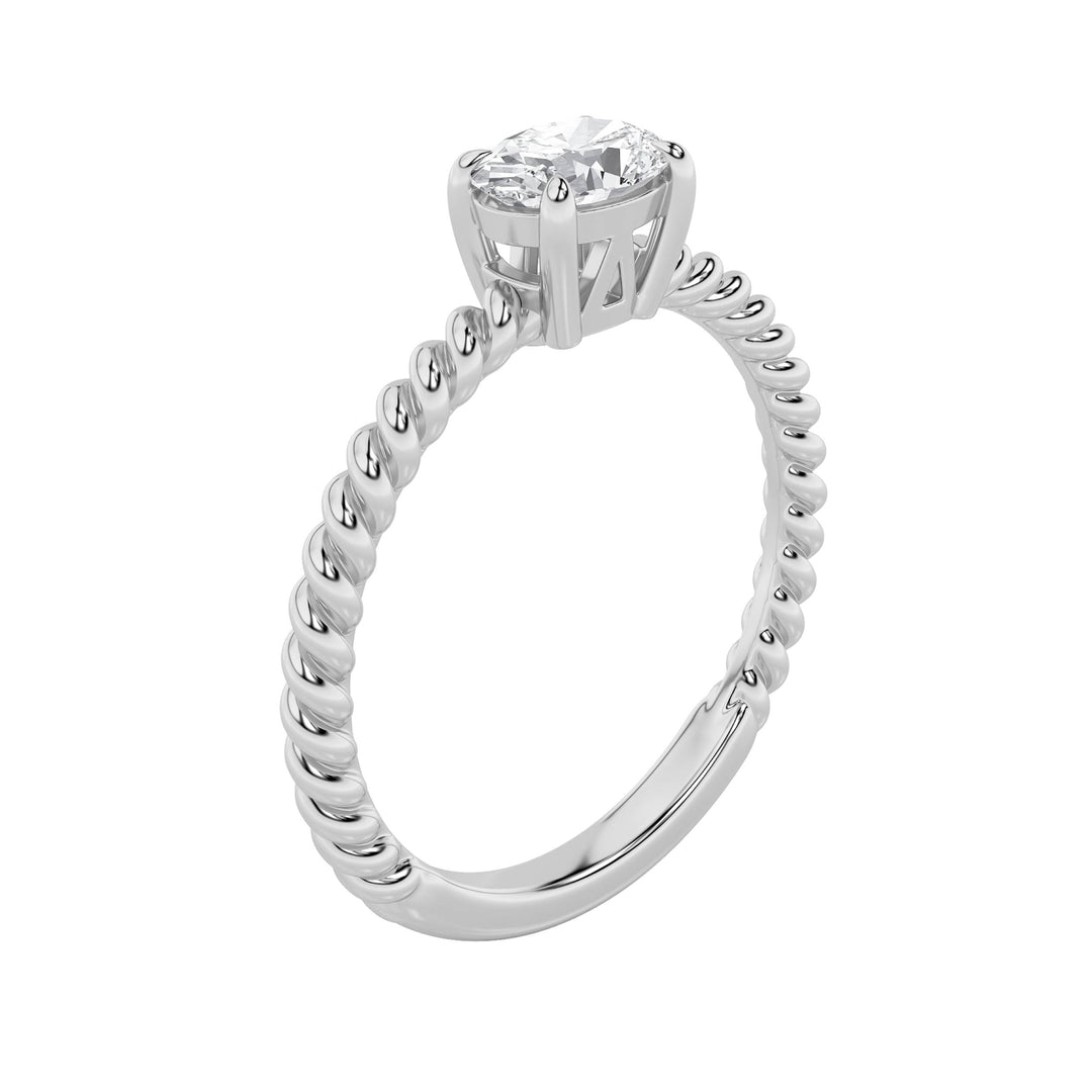 0.5CTW Oval Shaped Lab Grown Diamond (F/VS) Petite Solitaire Engagement RING in 14K Gold