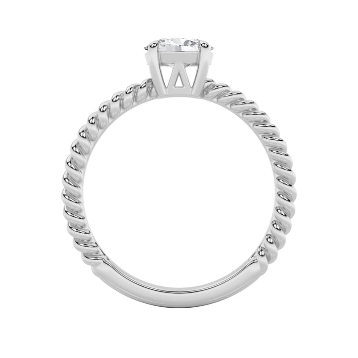 0.5CTW Oval Shaped Lab Grown Diamond (F/VS) Petite Solitaire Engagement RING in 14K Gold