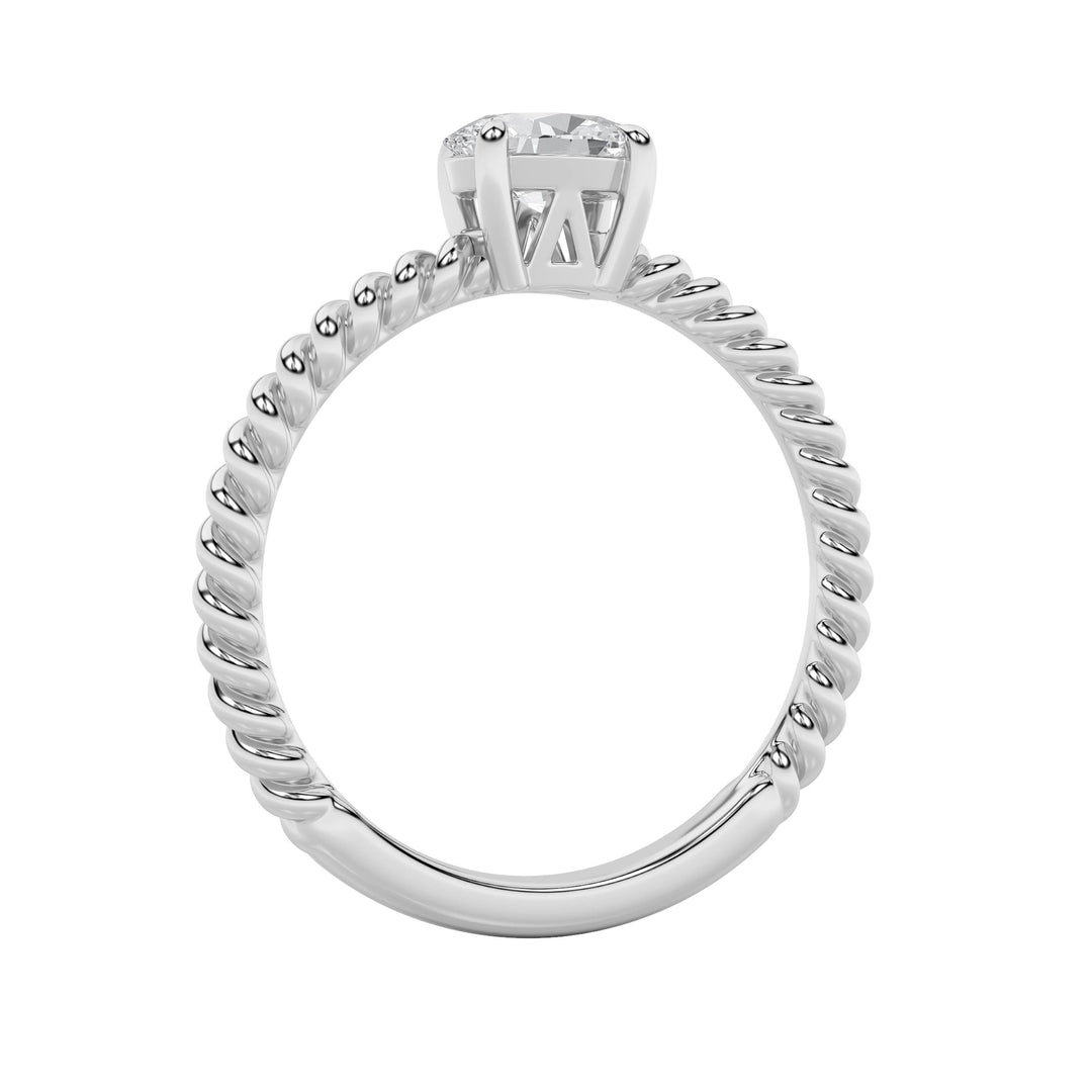 0.5CTW Oval Shaped Lab Grown Diamond (F/VS) Petite Solitaire Engagement RING in 14K Gold