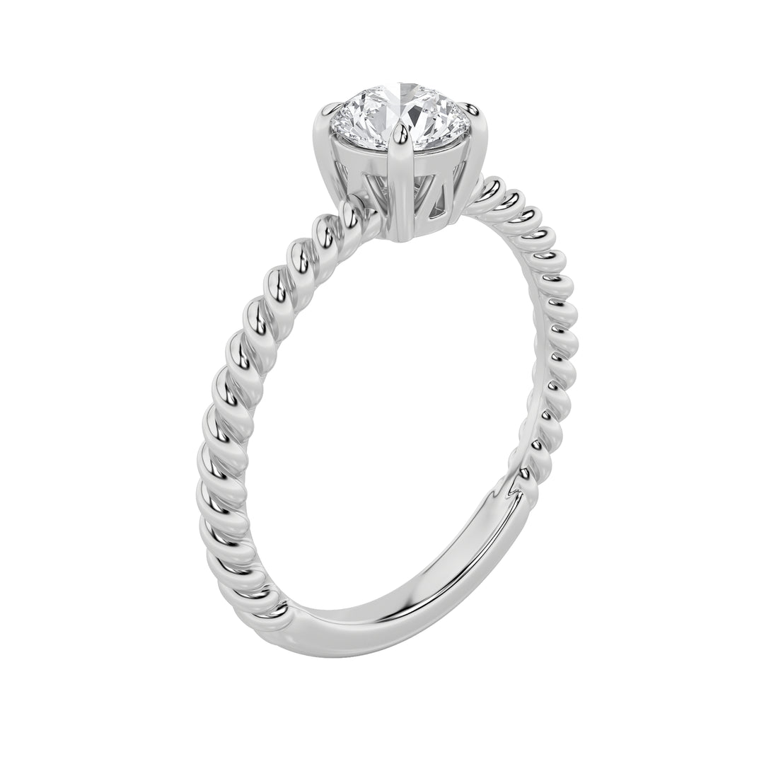 0.5CTW Round Shaped Lab Grown Diamond (F/VS) Solitaire Engagement Ring in 14K Gold