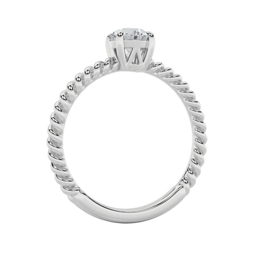 0.5CTW Round Shaped Lab Grown Diamond (F/VS) Solitaire Engagement Ring in 14K Gold