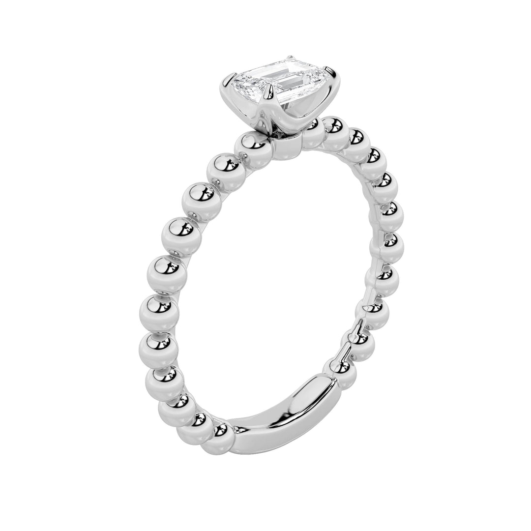 0.5CTW Emerald Shaped Lab Grown Diamond (F/VS) Petite Solitaire Engagement Ring in 14K Gold