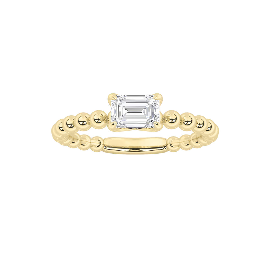 14KY 0.5ct Lab Diamond Emerald Solitaire Ring
