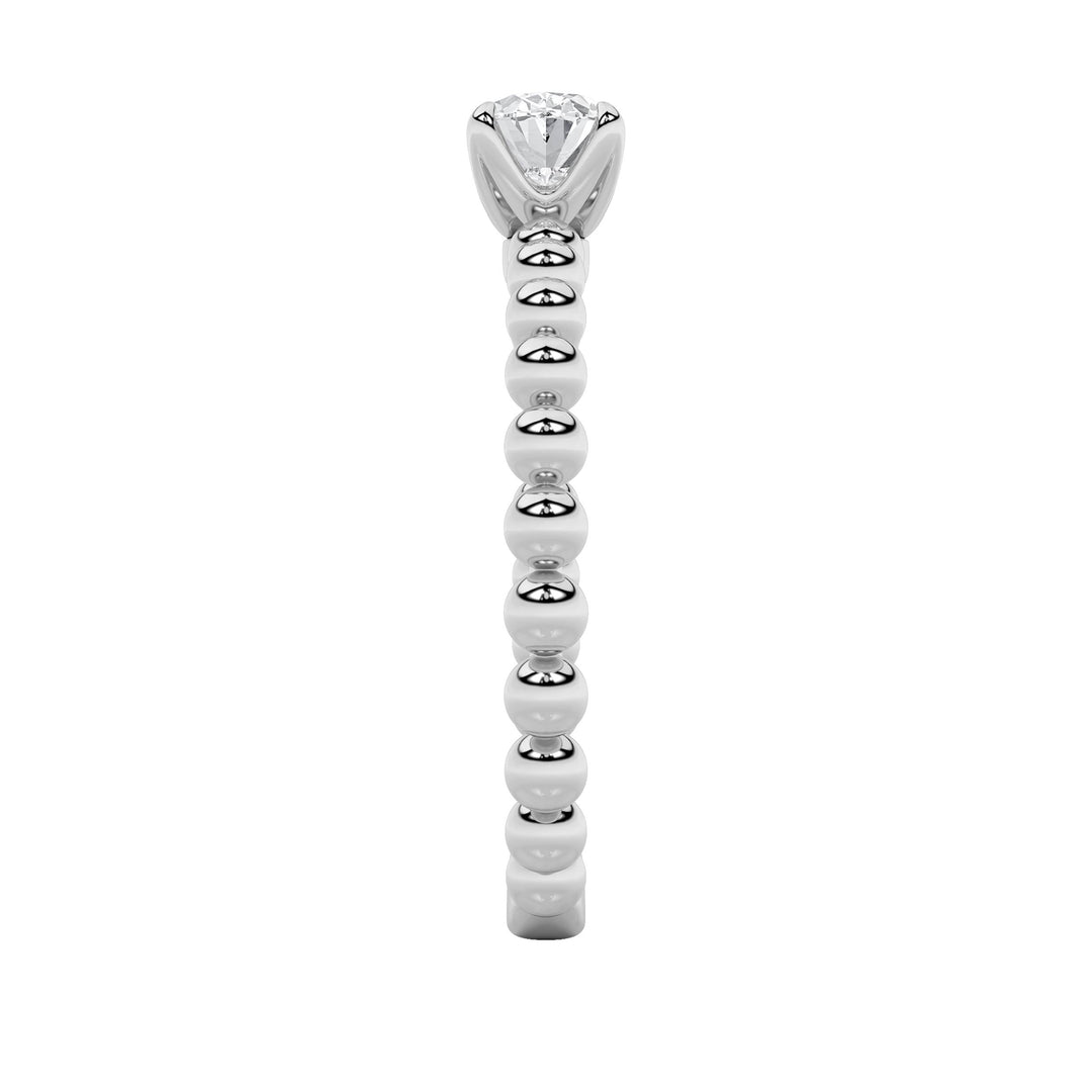 0.5CTW Oval Shaped Lab Grown Diamond (F/VS) Petite Solitaire Engagement Ring in 14K Gold