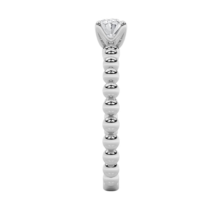 0.5CTW Oval Shaped Lab Grown Diamond (F/VS) Petite Solitaire Engagement Ring in 14K Gold