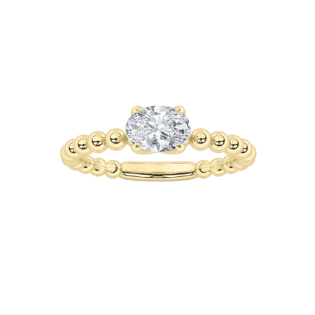 14K Yellow Gold 0.5ct Lab Diamond Oval Solitaire Ring