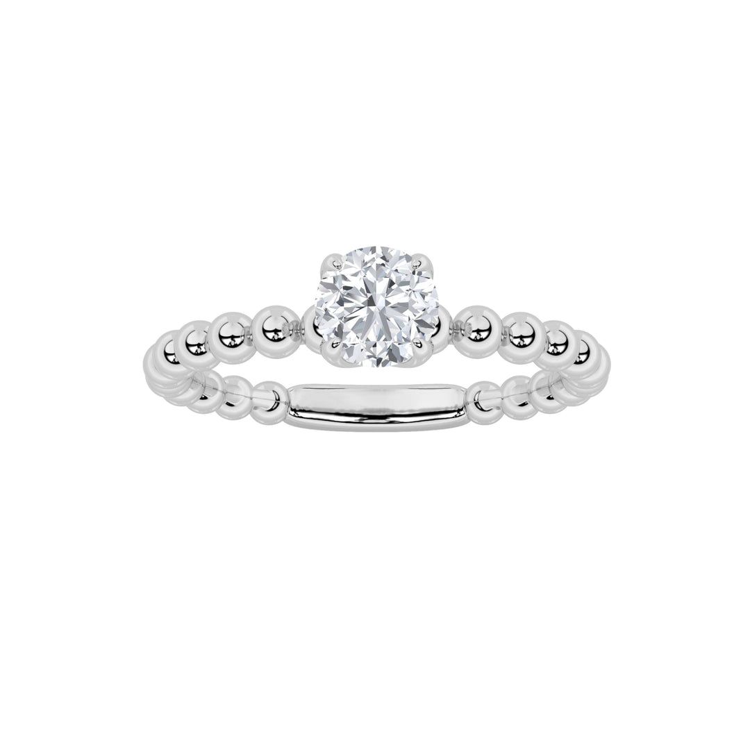 0.5CTW Round Shaped Lab Grown Diamond (F/VS) Petite Solitaire Engagement Ring in 14K Gold