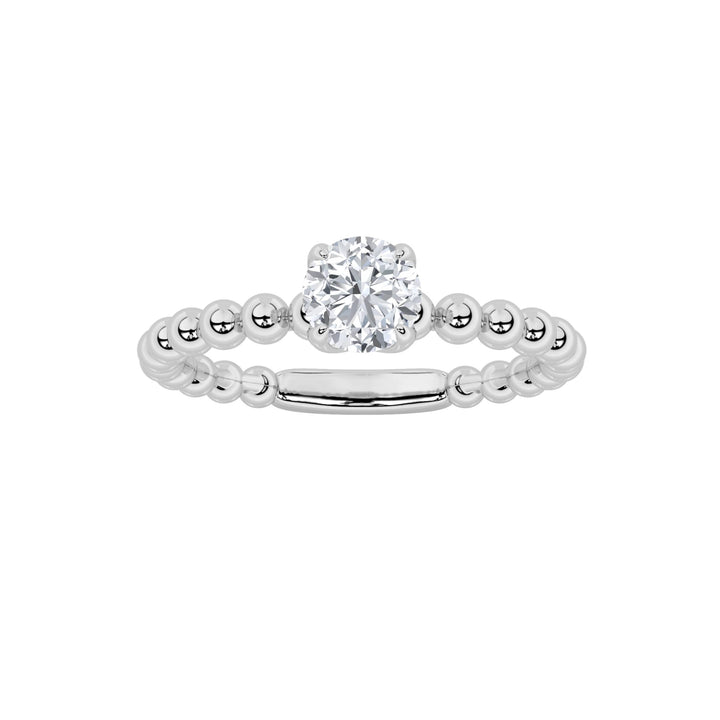 0.5CTW Round Shaped Lab Grown Diamond (F/VS) Petite Solitaire Engagement Ring in 14K Gold