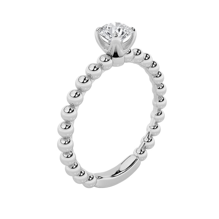 0.5CTW Round Shaped Lab Grown Diamond (F/VS) Petite Solitaire Engagement Ring in 14K Gold