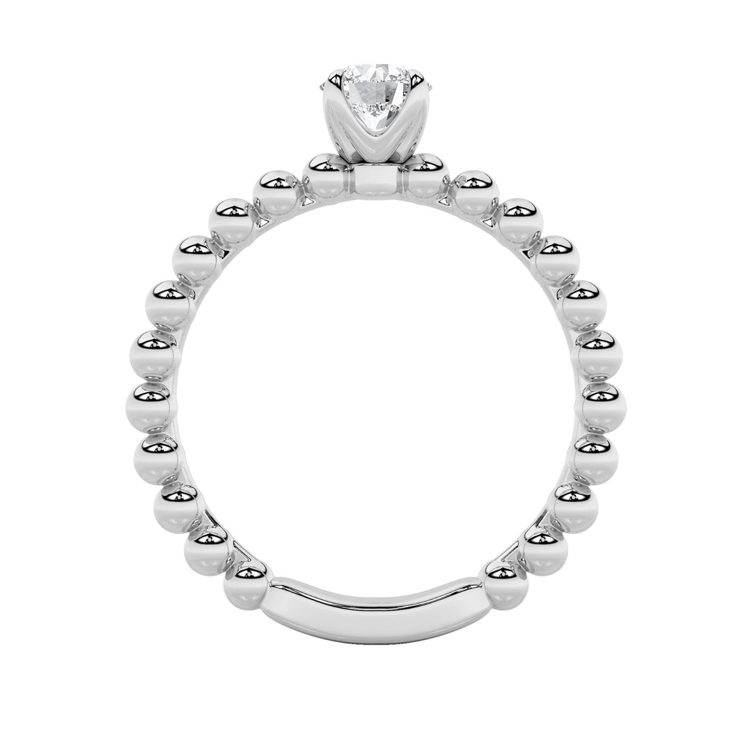 0.5CTW Round Shaped Lab Grown Diamond (F/VS) Petite Solitaire Engagement Ring in 14K Gold