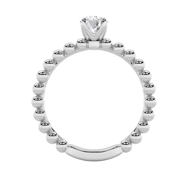 0.5CTW Round Shaped Lab Grown Diamond (F/VS) Petite Solitaire Engagement Ring in 14K Gold
