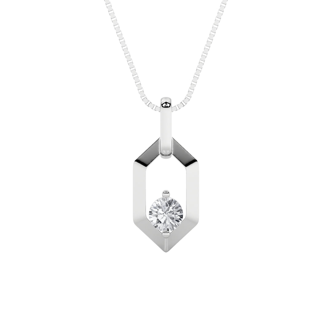 0.25CTW Round Shaped Lab Grown Diamond (F/VS) Fancy Pendant in 14K White Gold