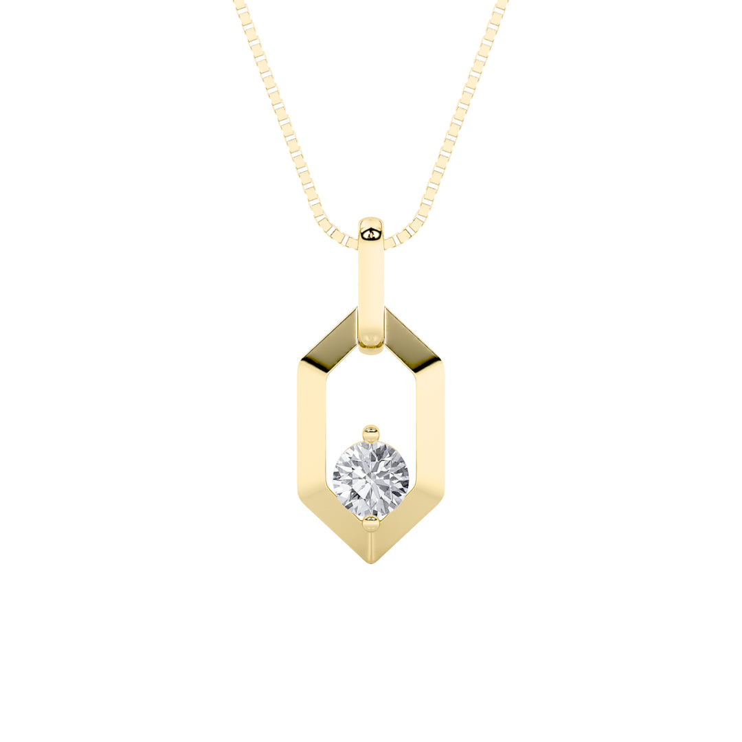 0.25CTW Round Shaped Lab Grown Diamond (F/VS) Fancy Pendant in 14K Yellow Gold