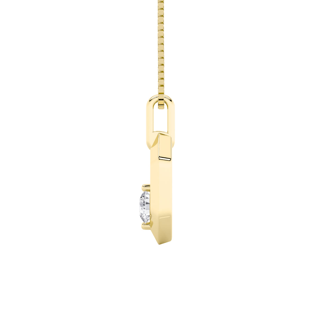 0.25CTW Round Shaped Lab Grown Diamond (F/VS) Fancy Pendant in 14K Yellow Gold