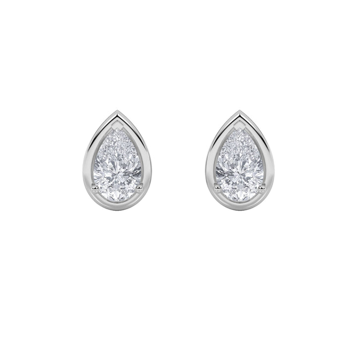 2CTW Pear Shaped Lab Grown Diamond (F/VS) Stud Earrings in 14K Gold