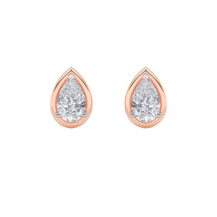 2CTW Pear Shaped Lab Grown Diamond (F/VS) Stud Earrings in 14K Gold