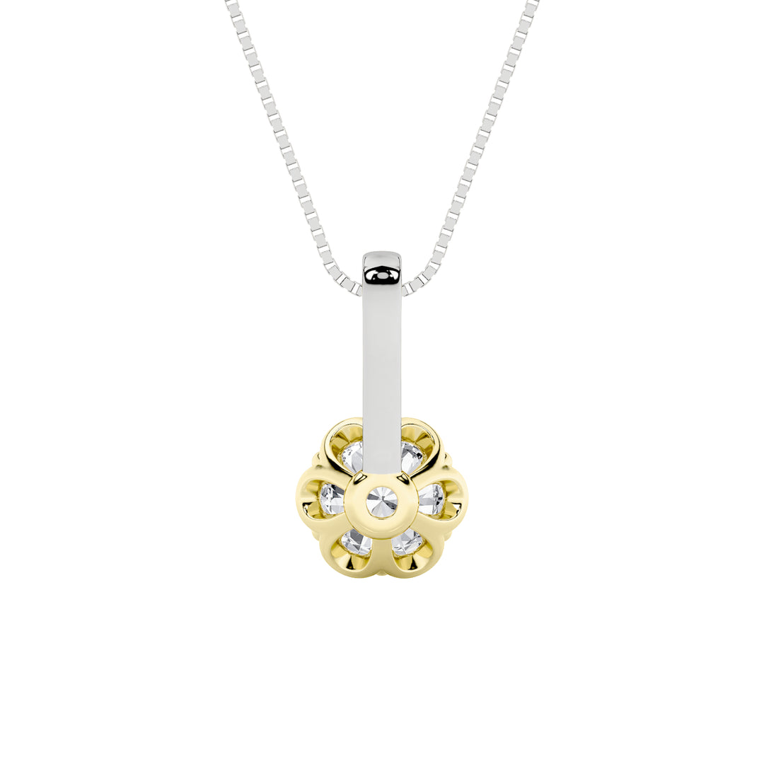 1.5CTW Round Shaped Lab Grown Diamond (F/VS) Two Tone  Pendant in 14K Gold