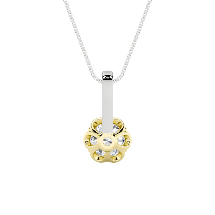 1.5CTW Round Shaped Lab Grown Diamond (F/VS) Two Tone  Pendant in 14K Gold