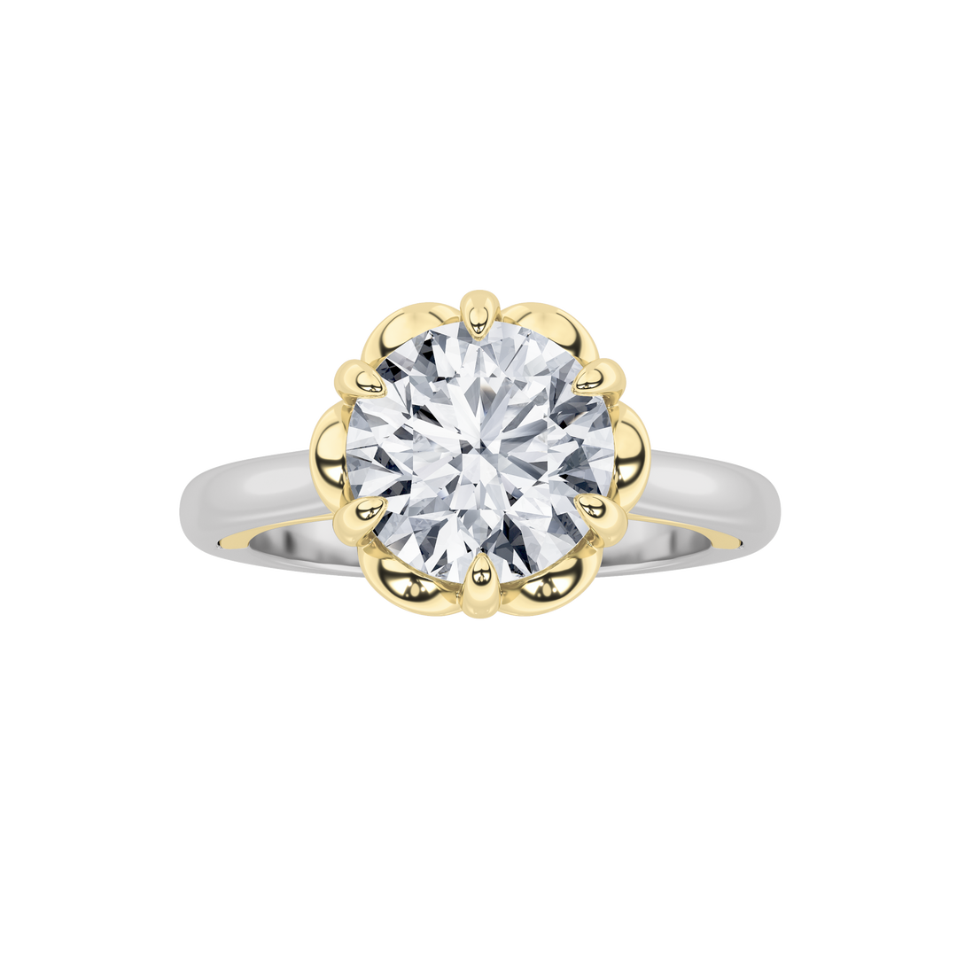 14K WY 2ct Lab Diamond Solitaire Engagement Ring
