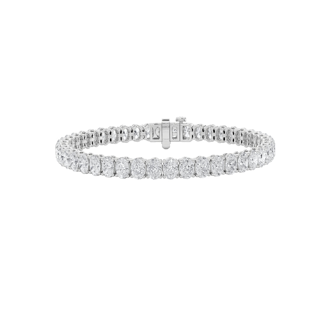 8.25Cttw Oval Shaped Lab Grown Diamond North South Bracelet in 14K Gold (F/VS)