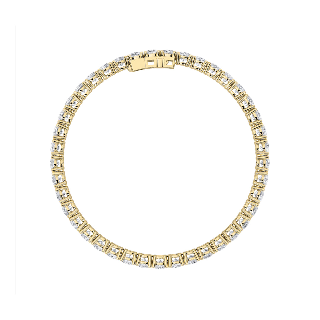 10Cttw Round Shaped Lab Grown Diamond Tennis Bracelet in 14K Gold (F/VS)