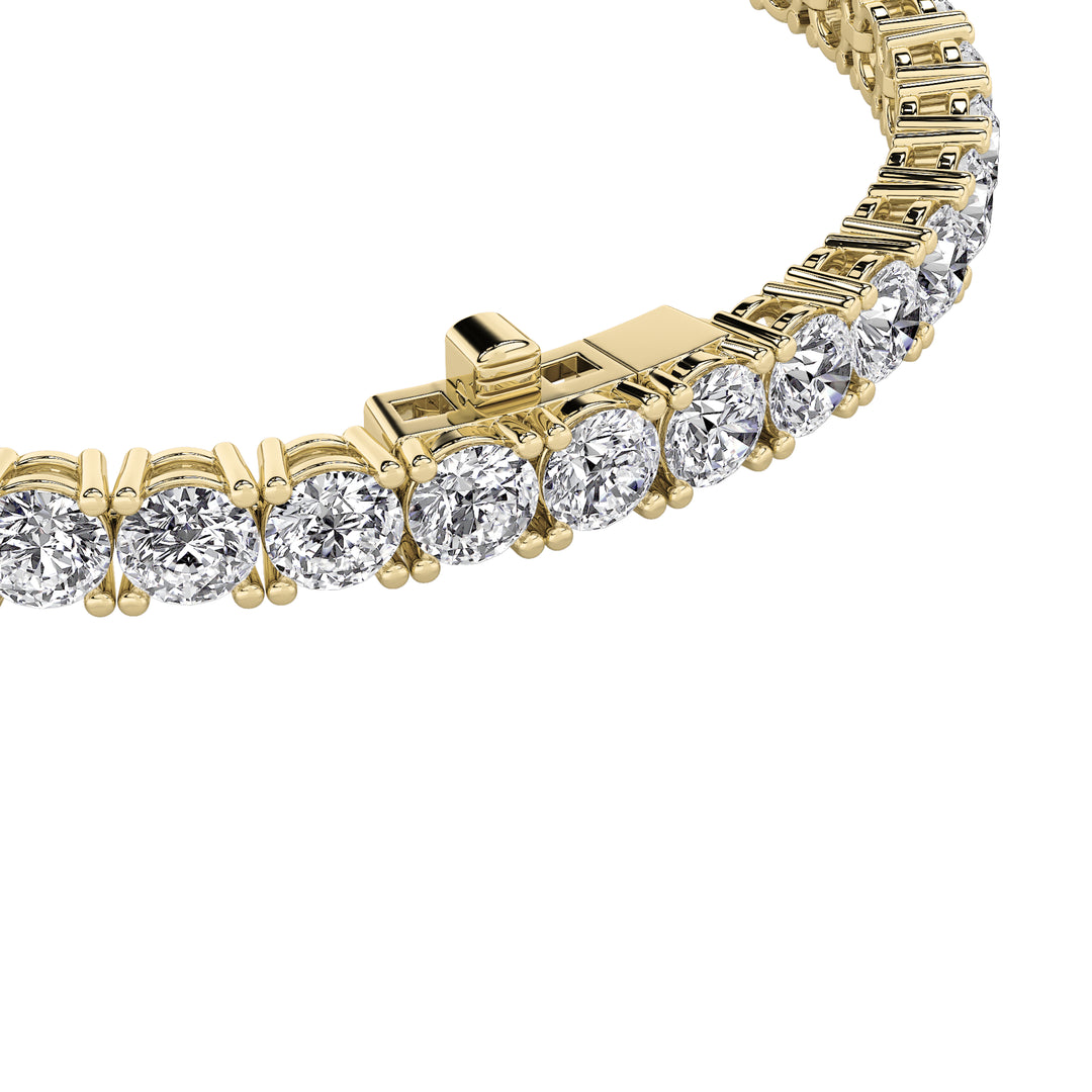 10Cttw Round Shaped Lab Grown Diamond Tennis Bracelet in 14K Gold (F/VS)