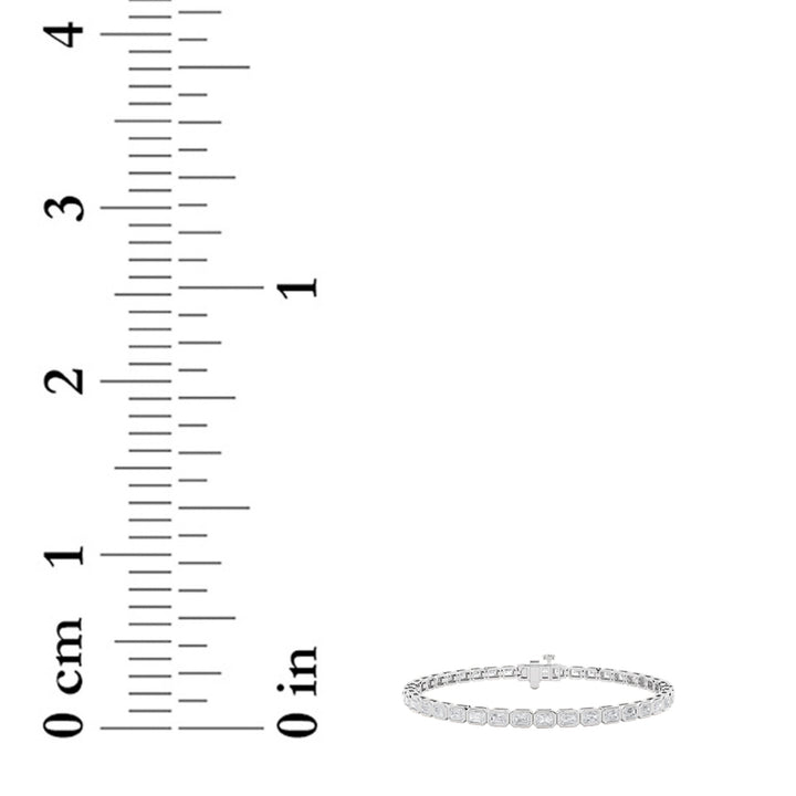 8Cttw Radiant Shaped Lab Grown Diamond (F/VS) East West Bezel Set Bracelet in 14K Gold