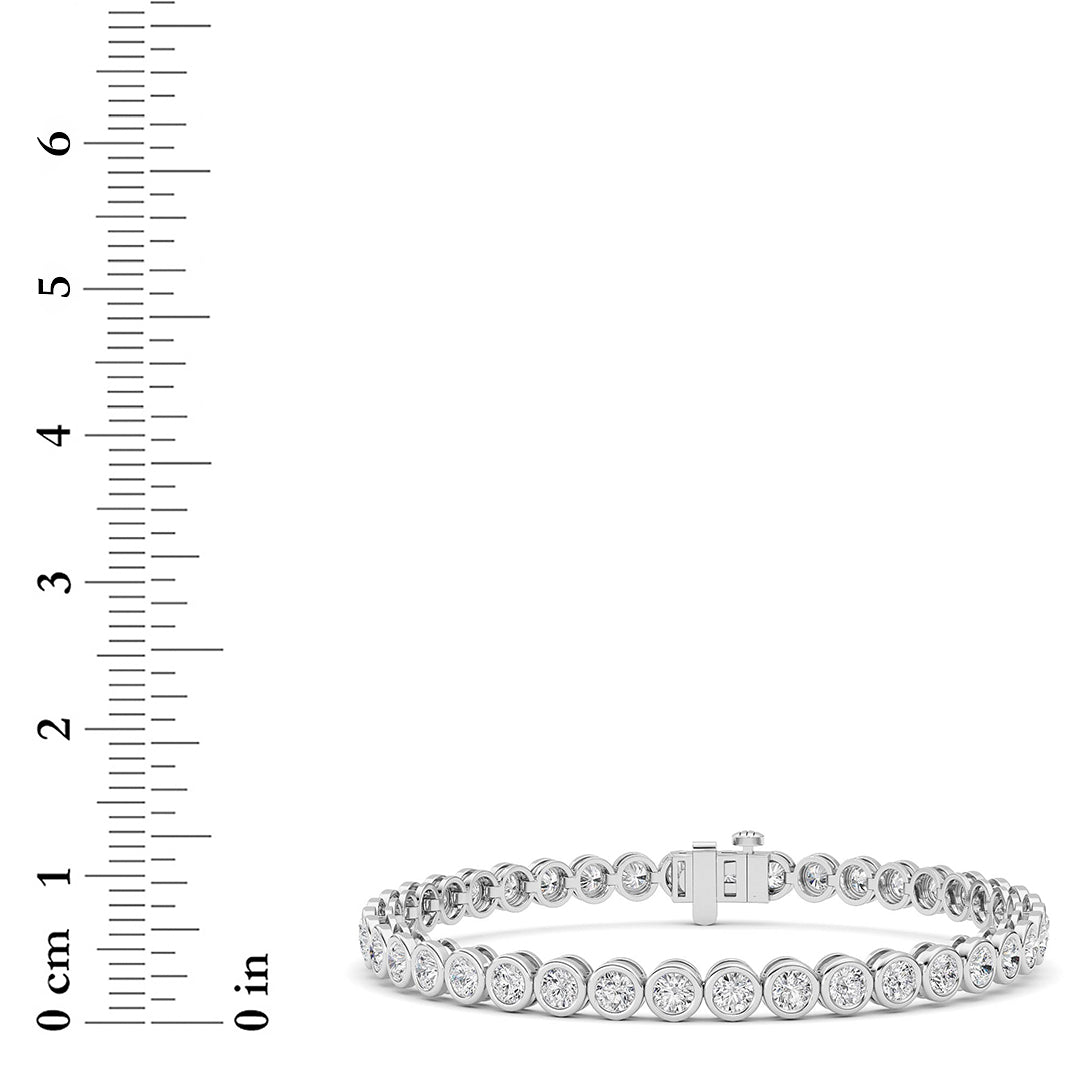 5Cttw Round Lab Grown Diamond (F/VS ) Bezel Set Bracelet in 14K Gold