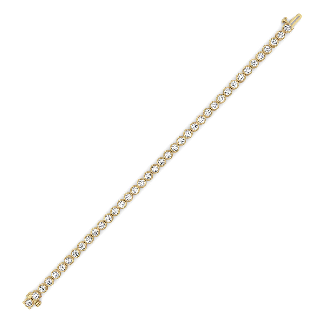 5Cttw Round Lab Grown Diamond (F/VS ) Bezel Set Bracelet in 14K Gold