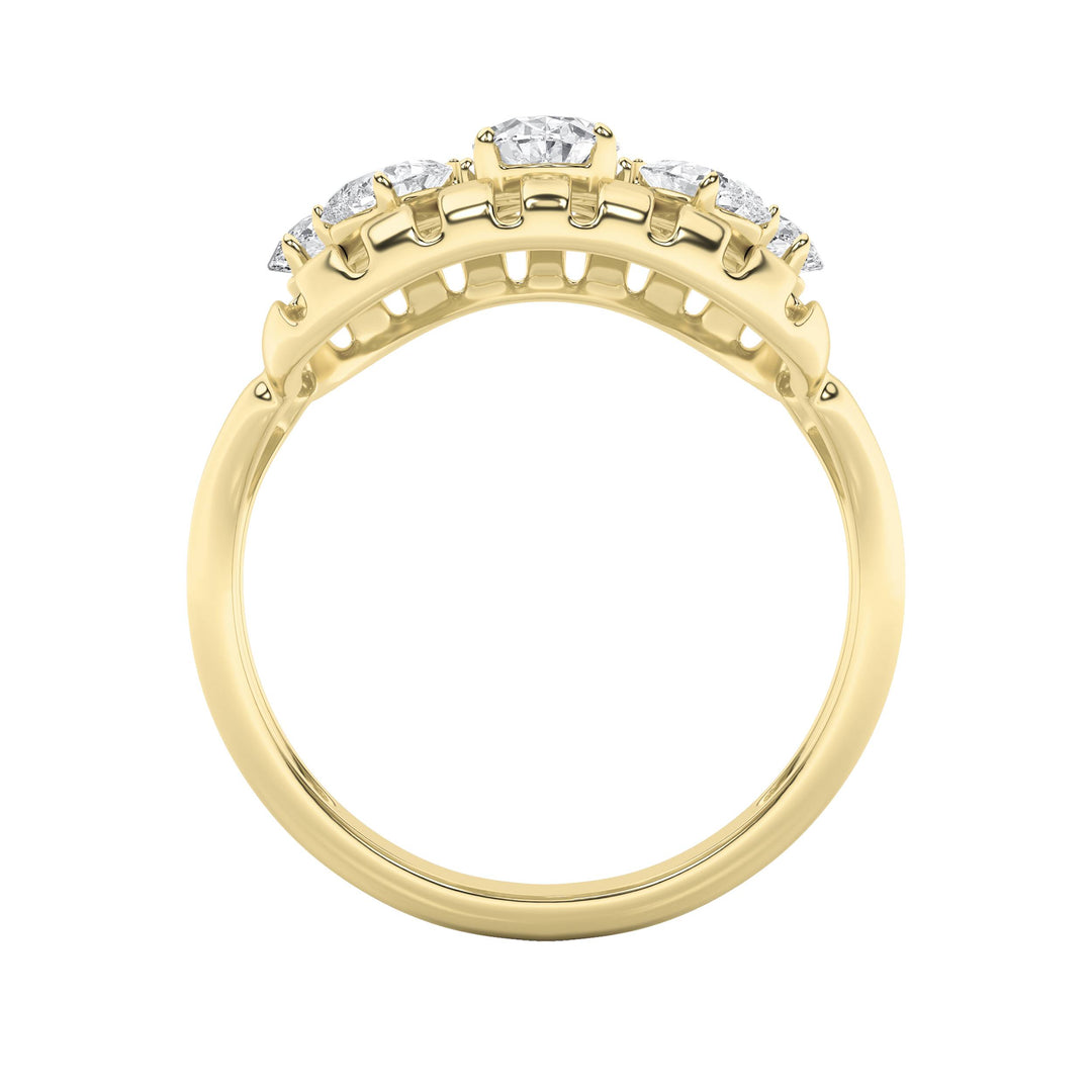 2CTW Round Shaped Lab Grown Diamond (F/VS) Fashion Ring in 14K Gold