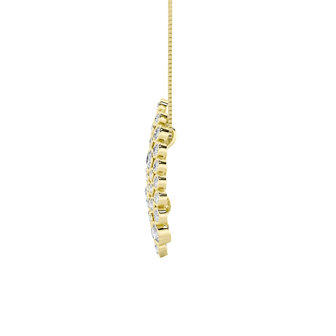 2.5Cttw Round Shaped Lab Grown Diamond (F/VS) Bezel set Bubble Pendant in 14K Gold