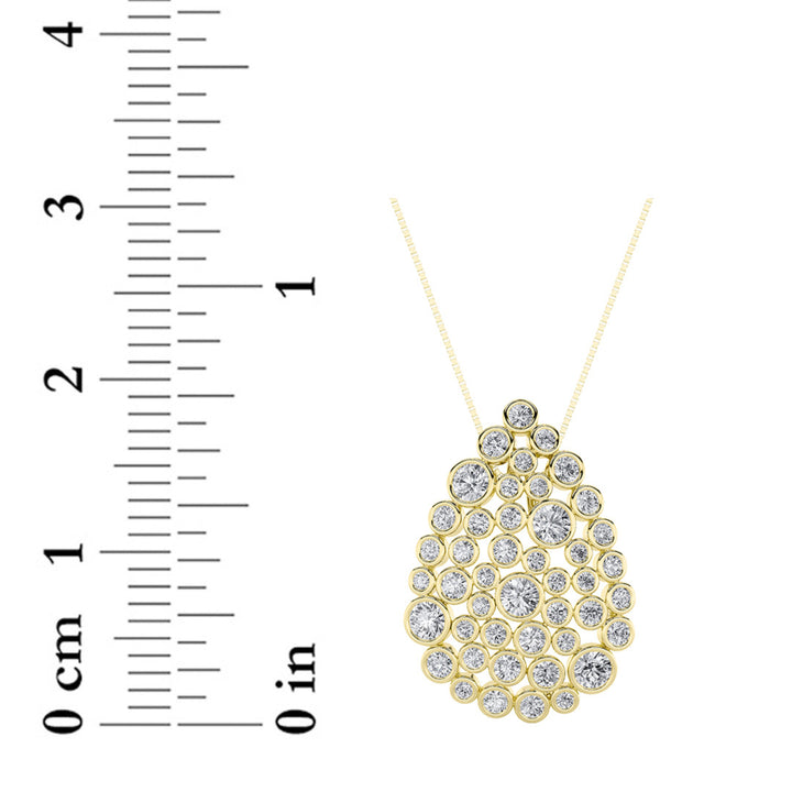 2.5Cttw Round Shaped Lab Grown Diamond (F/VS) Bezel set Bubble Pendant in 14K Gold