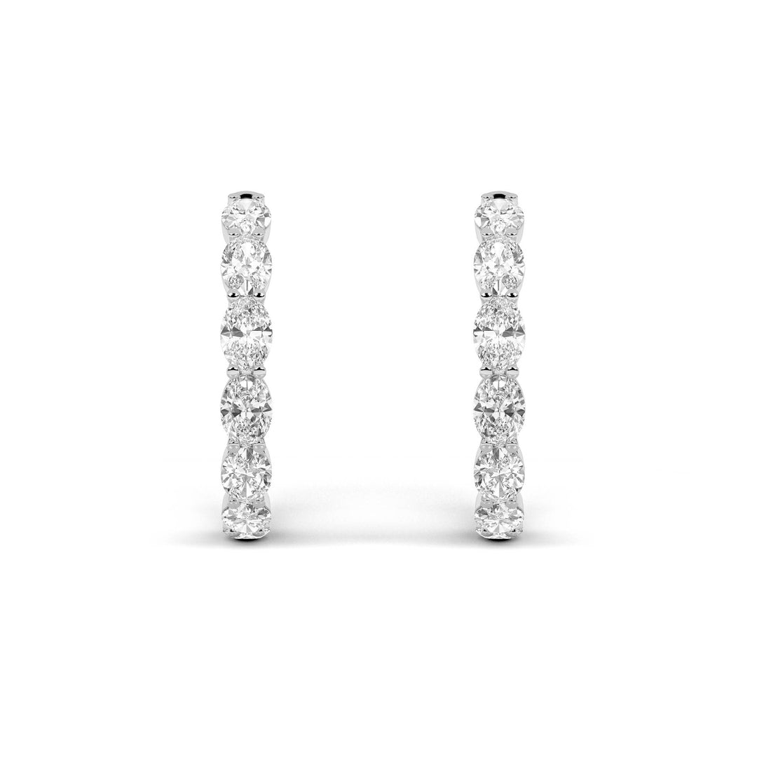 8Cttw Oval Shaped Lab Grown Diamond Inside Out Hoop Earrings in 14K Gold (F/VS)